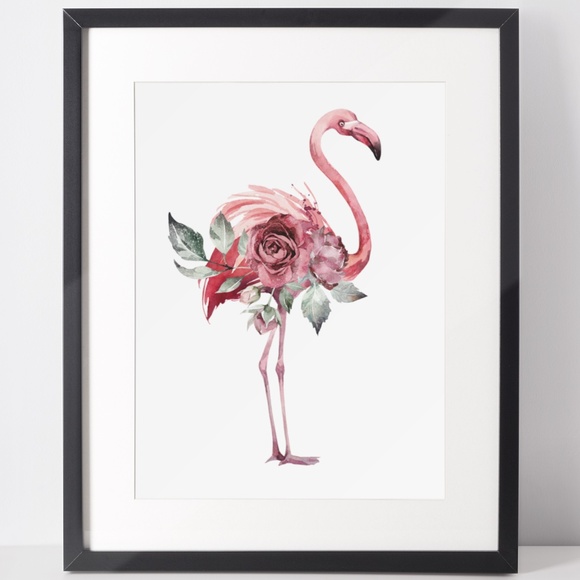 Watercolor Tropical Flamingo Wall Art Poster Print UNFRAMED - Picture 3 of 17